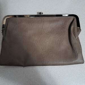 NWOT Tan Textured Faux Leather Clutch/Wallet